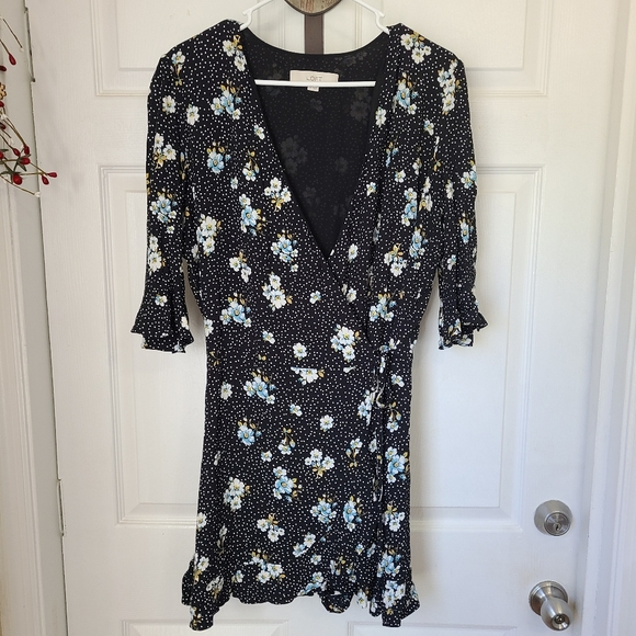 (1241) The Loft Woman's Country Garden Quarter Sleeve Floral Dress, Size: 8 - Picture 1 of 13